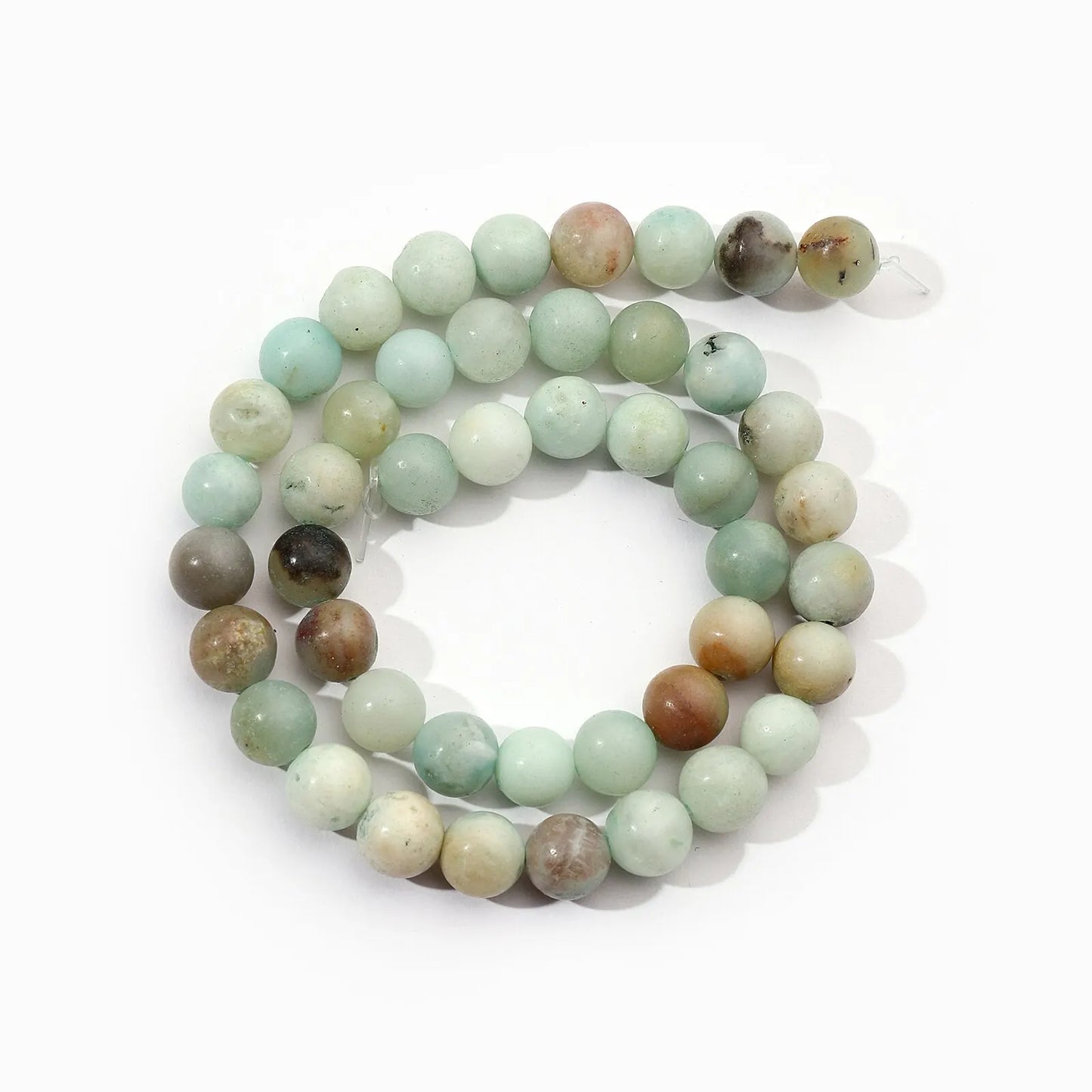 Fil de Perles en Pierres Naturelles – Tourmaline, Quartz Rose, Aigue-marine & Amazonite