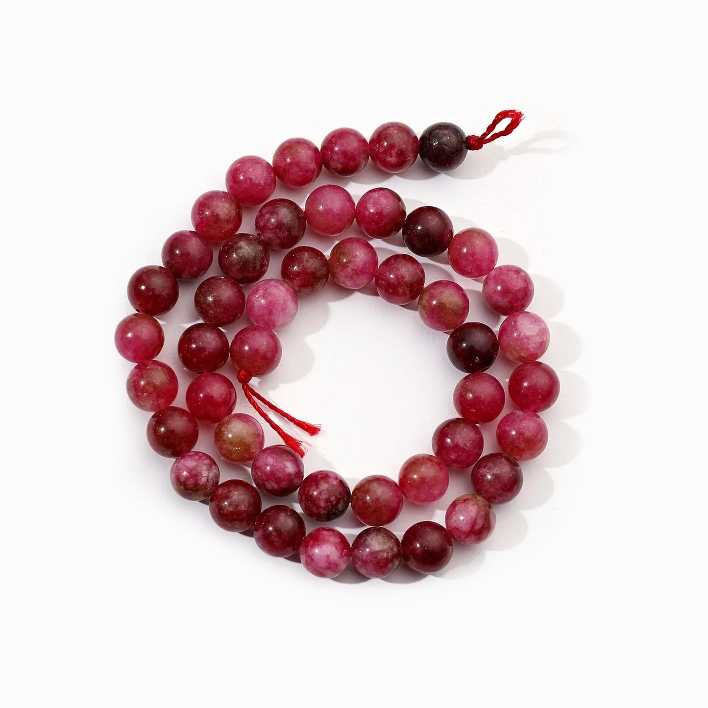 Fil de Perles en Pierres Naturelles – Tourmaline, Quartz Rose, Aigue-marine & Amazonite