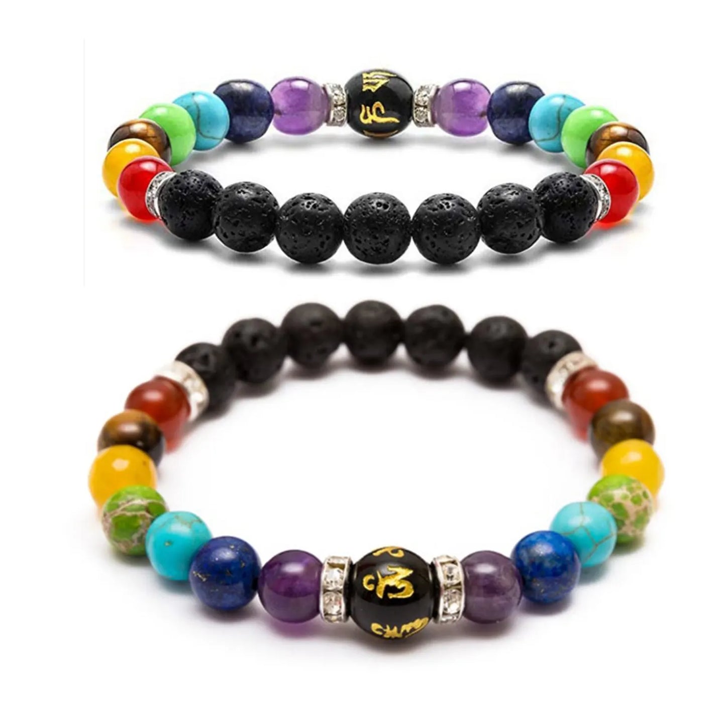 Lot de 2 Bracelets 7 Chakras – Équilibre & Guérison Énergétique