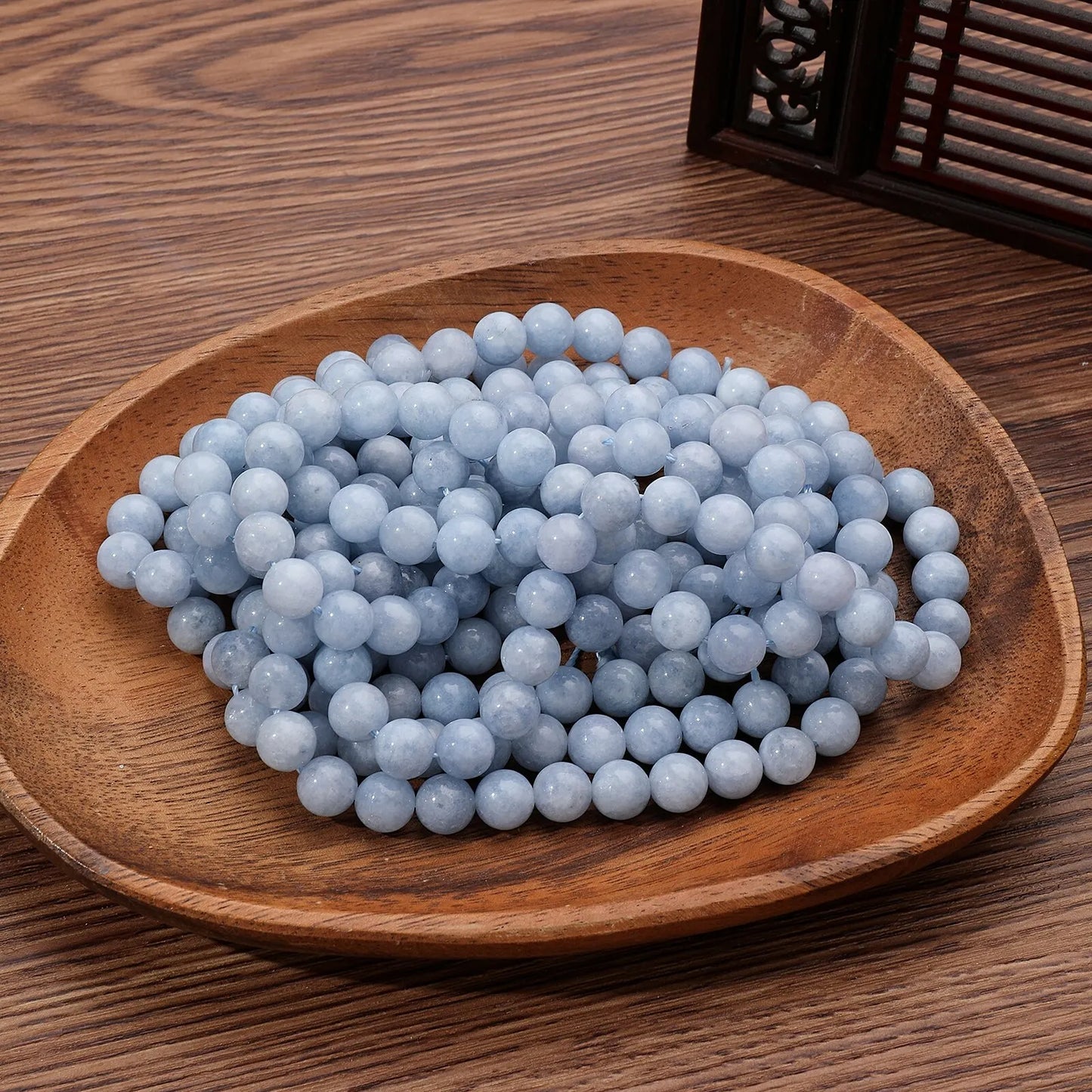 Fil de Perles en Pierres Naturelles – Tourmaline, Quartz Rose, Aigue-marine & Amazonite