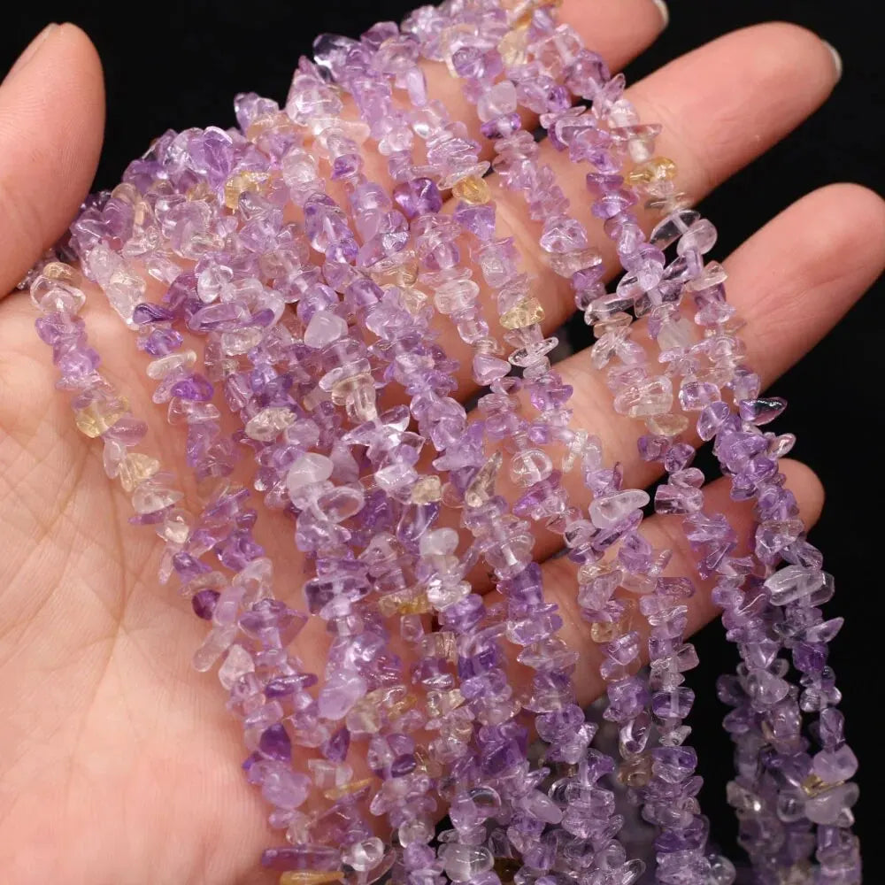 Perles en Pierres Naturelles Brutes – Améthyste, Quartz Rose & Cristaux