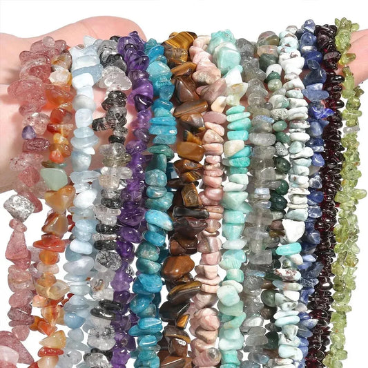 Perles en Pierres Naturelles Brutes – Améthyste, Quartz Rose & Cristaux