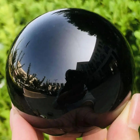 Sphère en Obsidienne Noire – Protection & Énergie Mystique