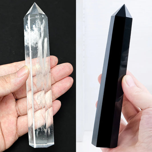 Prisme Hexagonal en Obsidienne Naturelle – Protection & Énergie Pure